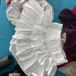 Blanco By Nature White Smocked Ruffle Tiered Mini Skirt